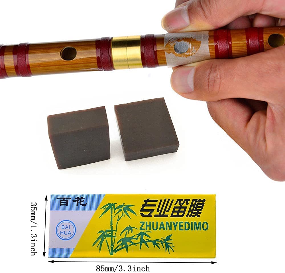 TUOREN 12 Pcs Bamboo Flute Membrane Dizi Dimo with Membrane Glue Protector Set